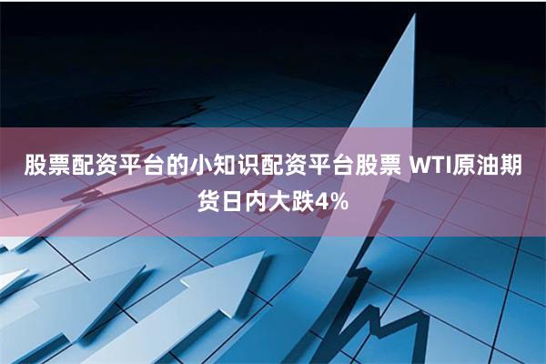 股票配资平台的小知识配资平台股票 WTI原油期货日内大跌4%